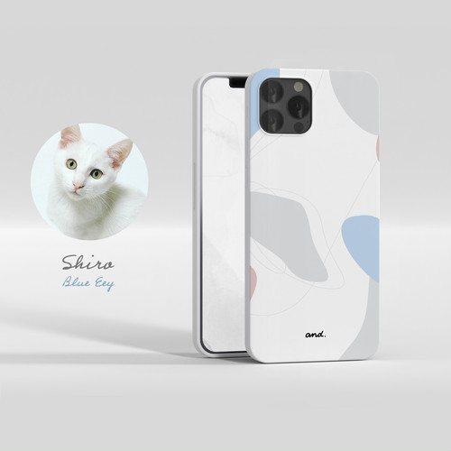 NECO COLOR / iPhoneケース（白猫カラー / ブルーアイver）